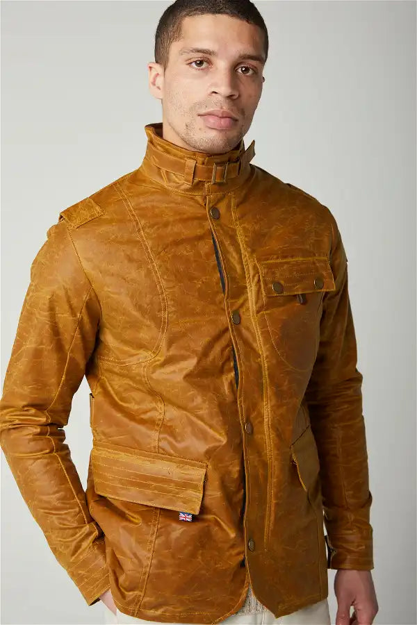 Peregrine Mens Bexley Waxed Jacket - Mustard