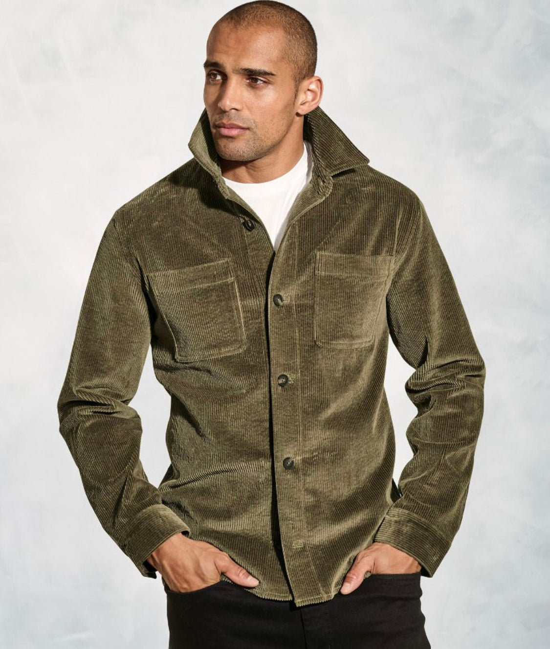 Brook Taverner Richard’s Moss Corduroy Overshirt