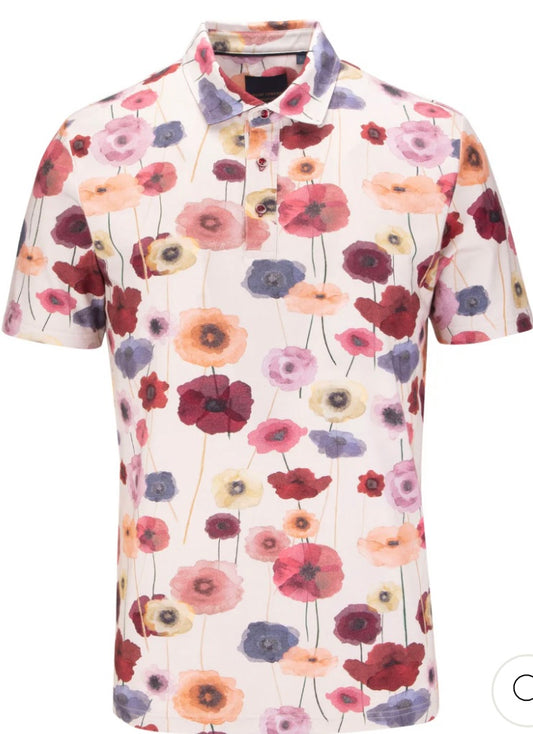 Guide London Pastel Poppies Polo Shirt