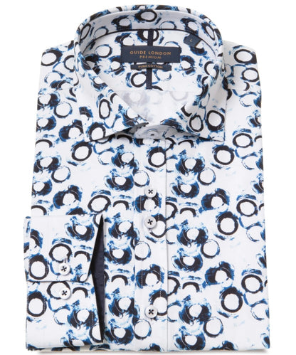 Guide London Echoed Circle Print Long Sleeve Shirt