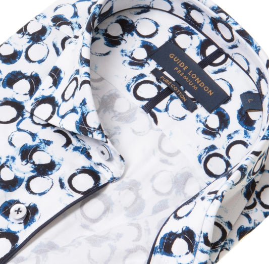 Guide London Echoed Circle Print Long Sleeve Shirt
