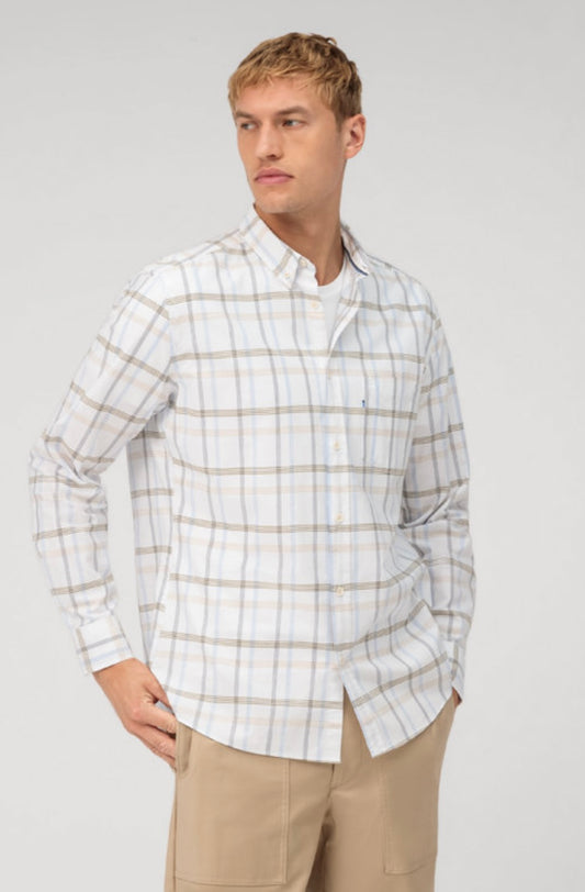 Olymp Casual Tattersall Button Down Long Sleeve Shirt