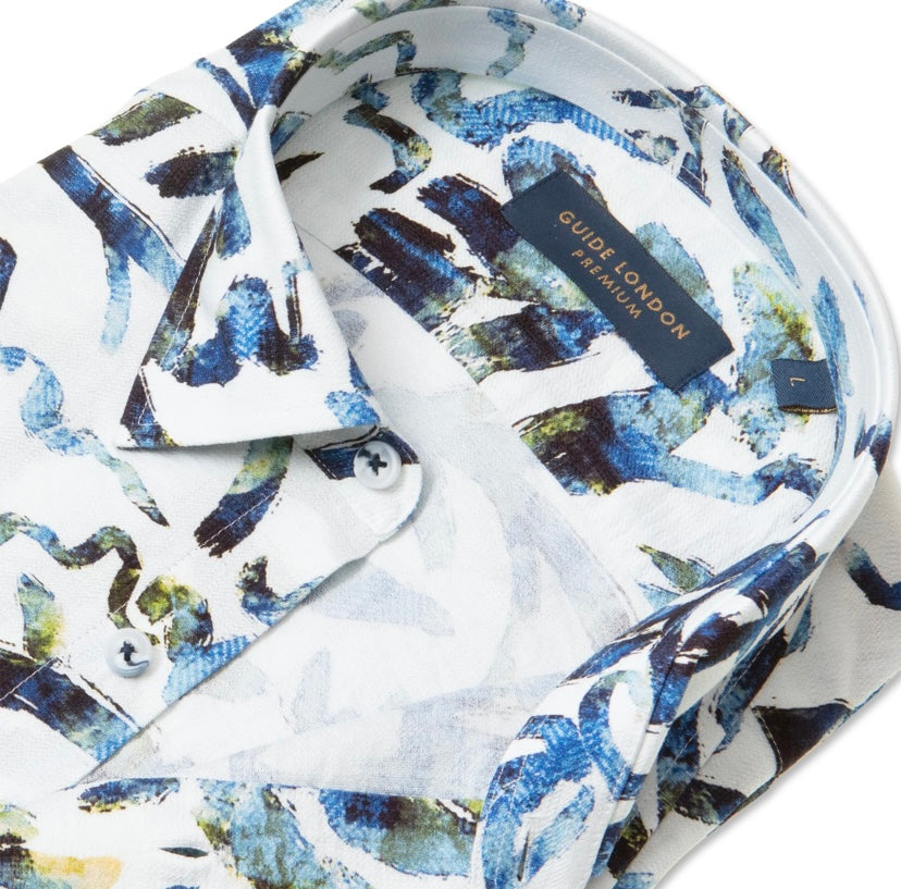 Guide London Distorted Print Long Sleeve Shirt