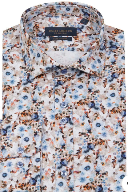 Guide London Floral Long Sleeved Shirt