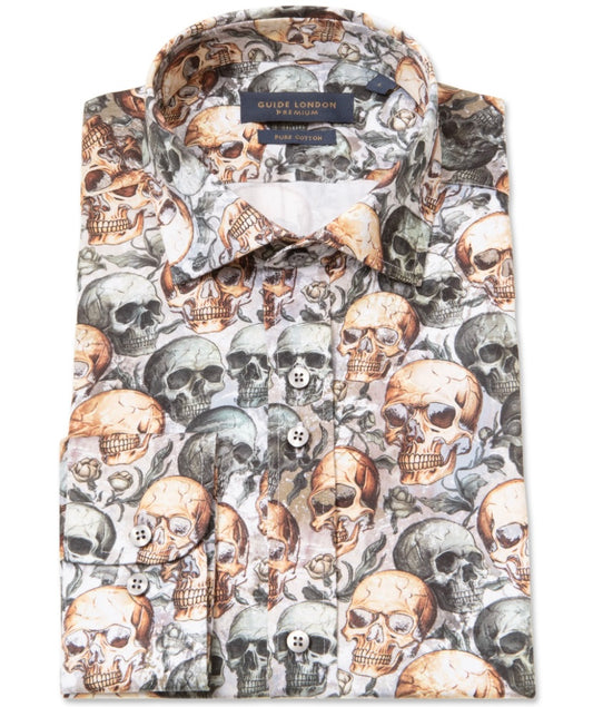 Guide London Skull Print Long Sleeve Shirt