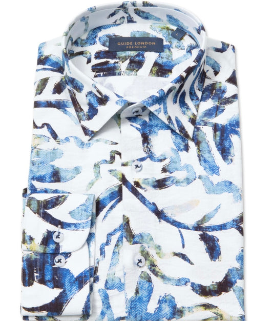 Guide London Distorted Print Long Sleeve Shirt