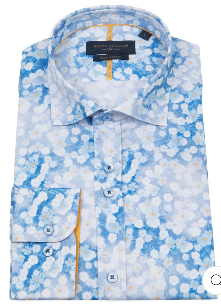 Guide London Sky Floral Long Sleeved Shirt