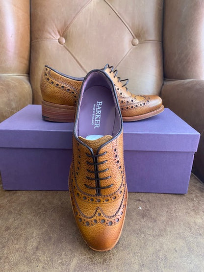 Barker Sloane Cedar Grain Ladies Oxford Brogues 4 D