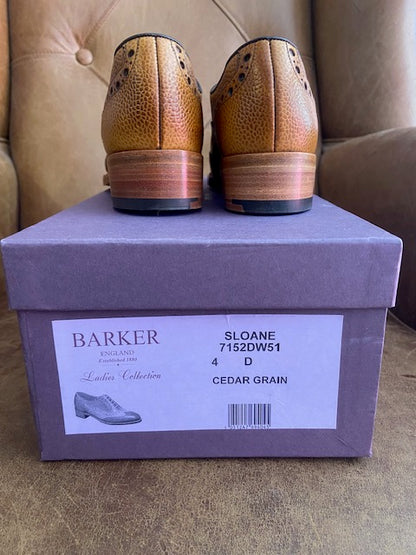 Barker Sloane Cedar Grain Ladies Oxford Brogues 4 D