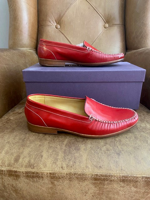 Barker Cerys Red Patent Loafer 7.5 D