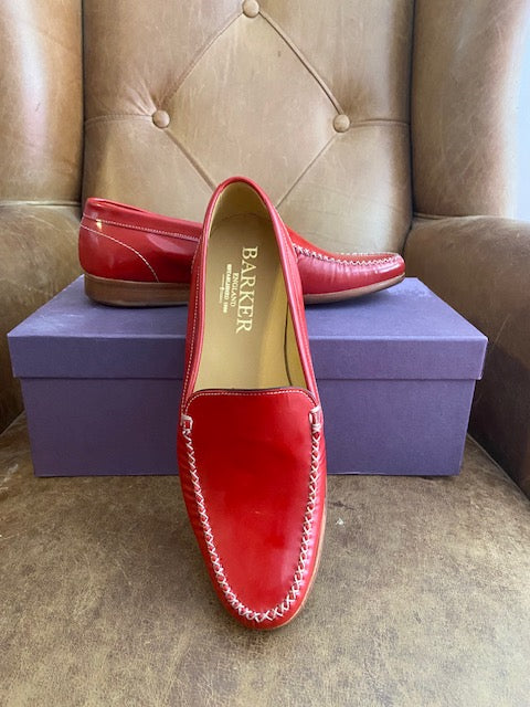 Barker Cerys Red Patent Loafer 7.5 D