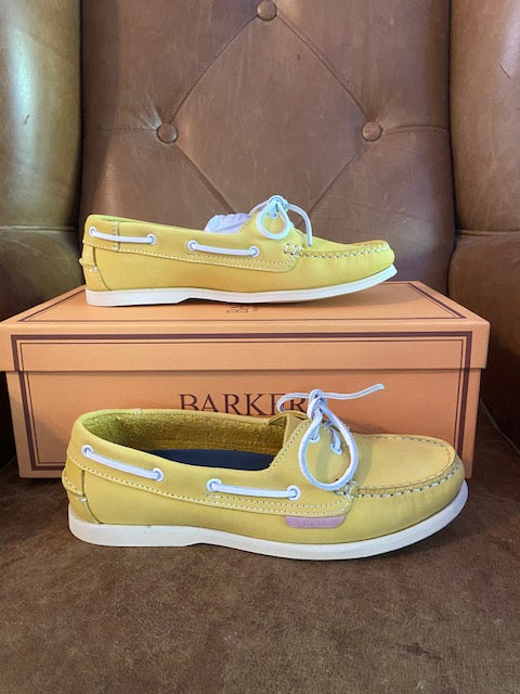 Barker Cleo Yellow Calf Deck Shoe 6.5 D EX DISPLAY