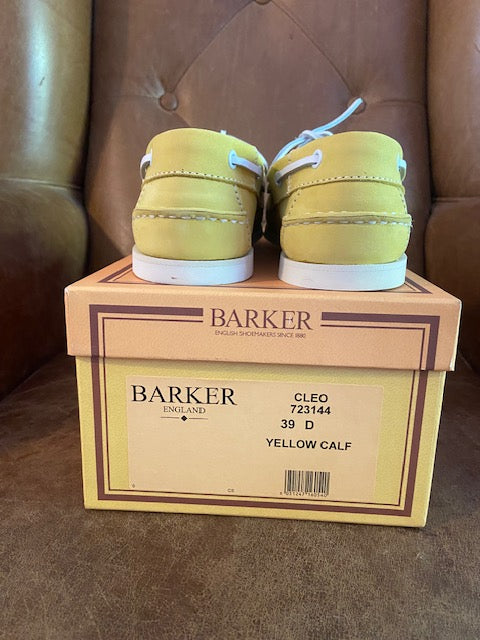 Barker Cleo Yellow Calf Deck Shoe 6.5 D EX DISPLAY