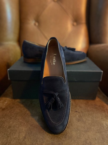Loake Lincoln Navy Suede Leather Loafers 7F