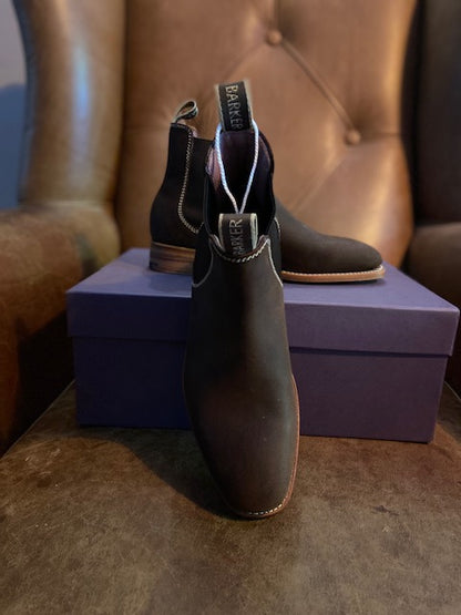 Barker Gina Mid Brown Waxy Suede Ladies Boots 4 D