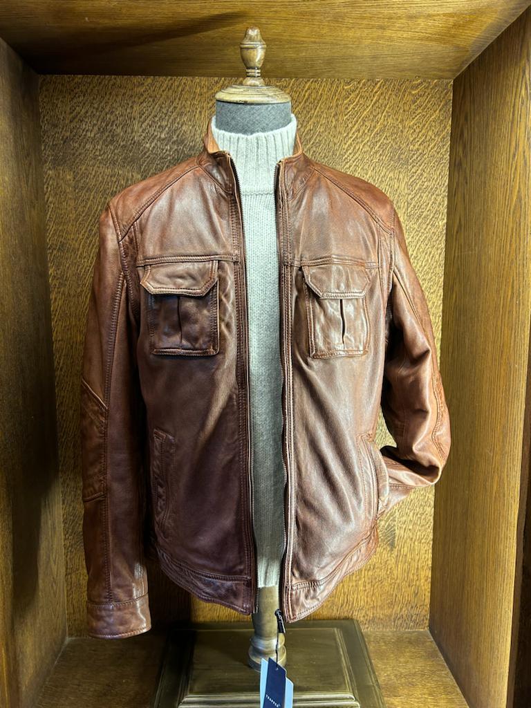Trapper Mens Leather Jacket Jason - Rust